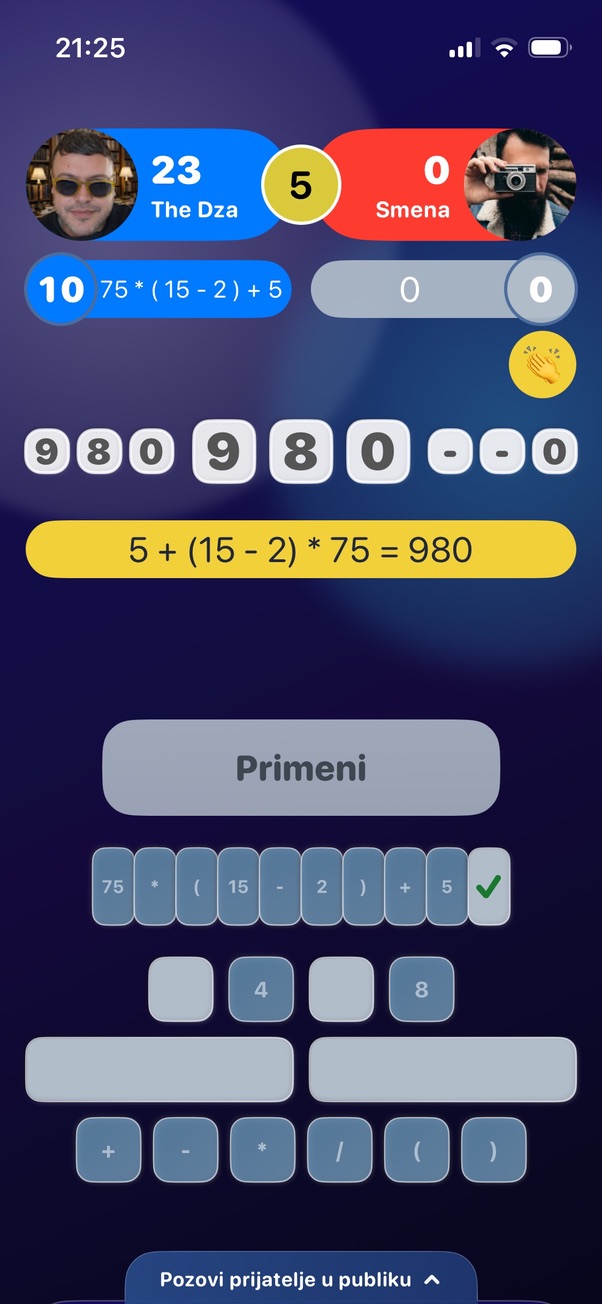 Brojevi ekran u Slongalici